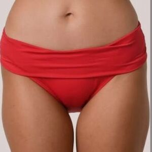 NWT Jantzen Foldover Hipster Swimsuit Bottoms RED